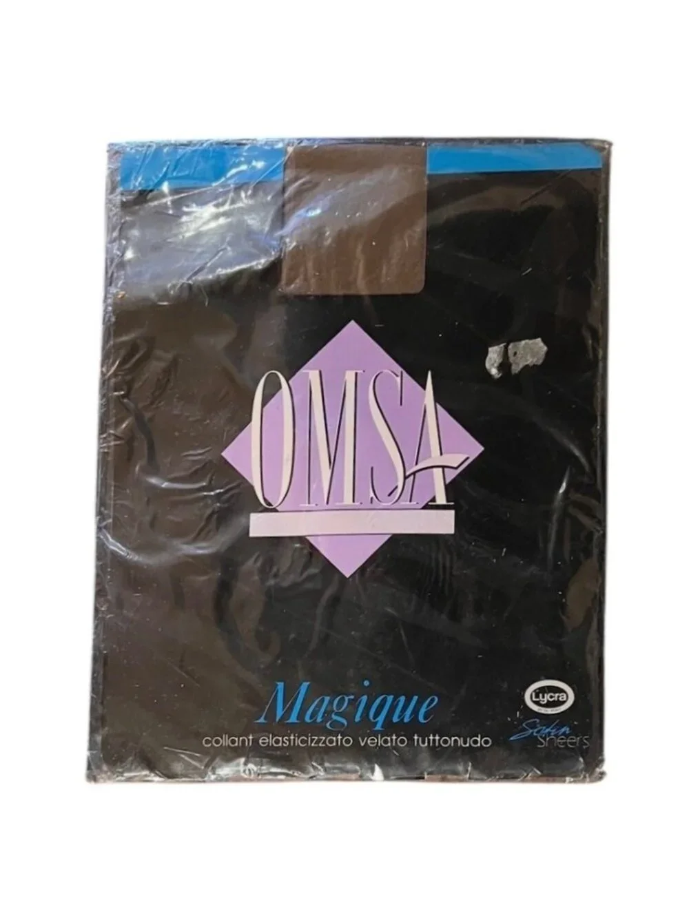 Omsa Magique Sheer Lycra Tights Gusset 10 Den Col. 9 Castoro Tg IV Long